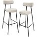 Kit 02 Banquetas Alta Cozinha Bar Sala Jantar Estrutura Em Aço Milão L02 Bouclê Creme - Lyam Decor
