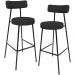 Kit 02 Banquetas Alta Cozinha Bar Sala Jantar Estrutura Em Aço Milão L02 Bouclê Preto - Lyam Decor