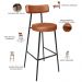 Kit 02 Banquetas Alta Cozinha Bar Sala Jantar Estrutura Em Aço Milão L02 Couríssimo Camel - Lyam Decor