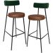 Kit 02 Banquetas Alta Cozinha Sala De Jantar Milão L02 Facto Verde Couríssimo Marrom - Lyam Decor