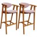 Kit 02 Banquetas Alta Para Cozinha Bancada Bar Sala de Jantar Fixa Cecília L02 Bouclê Rosê - Lyam