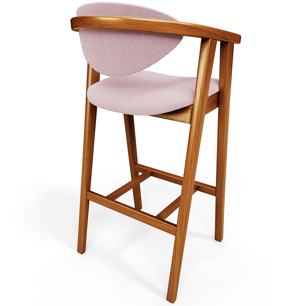 Kit 02 Banquetas Alta Para Cozinha Bancada Bar Sala de Jantar Fixa Cecília L02 Bouclê Rosê - Lyam