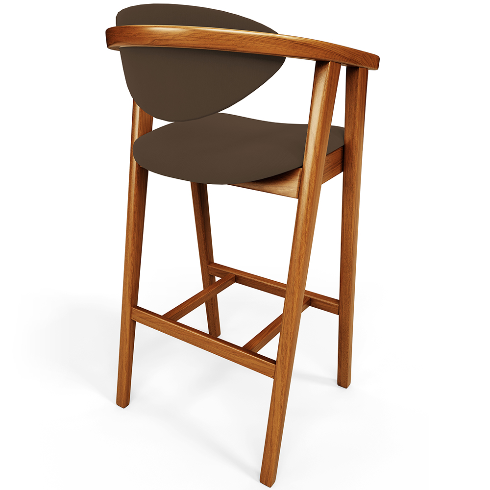 Kit 02 Banquetas Alta Para Cozinha Bancada Bar Sala de Jantar Fixa Cecília L02 Suede Marrom - Lyam