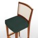Kit 02 Banquetas Alta Para Cozinha Encosto em Tela Branco Zion L02 Linho Verde Musgo - Lyam Decor