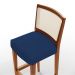 Kit 02 Banquetas Alta Para Cozinha Encosto em Tela Branco Zion L02 Suede Azul Marinho - Lyam Decor