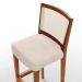 Kit 02 Banquetas Alta Para Cozinha Encosto em Tela Branco Zion L02 Suede Bege - Lyam Decor