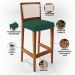Kit 02 Banquetas Alta Para Cozinha Encosto em Tela Branco Zion L02 Suede Verde Musgo - Lyam Decor
