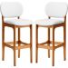 Kit 02 Banquetas Alta Para Cozinha Madeira Fixa Betta L02 Imbuia Facto Branco - Lyam Decor
