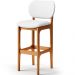 Kit 02 Banquetas Alta Para Cozinha Madeira Fixa Betta L02 Imbuia Facto Branco - Lyam Decor