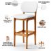 Kit 02 Banquetas Alta Para Cozinha Madeira Fixa Betta L02 Imbuia Facto Branco - Lyam Decor