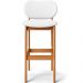 Kit 02 Banquetas Alta Para Cozinha Madeira Fixa Betta L02 Imbuia Facto Branco - Lyam Decor