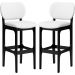 Kit 02 Banquetas Alta Para Cozinha Madeira Fixa Betta L02 Preto Facto Branco - Lyam Decor