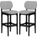 Kit 02 Banquetas Alta Para Cozinha Madeira Fixa Betta L02 Preto Facto Cinza - Lyam Decor