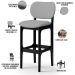 Kit 02 Banquetas Alta Para Cozinha Madeira Fixa Betta L02 Preto Facto Cinza - Lyam Decor