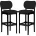 Kit 02 Banquetas Alta Para Cozinha Madeira Fixa Betta L02 Preto Facto Preto - Lyam Decor