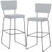 Kit 02 Banquetas Alta Para Cozinha Sala De Jantar Base Em Aço Allana L02 Suede Cinza - Lyam Decor