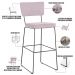 Kit 02 Banquetas Alta Para Cozinha Sala De Jantar Base Em Aço Allana L02 Suede Rosê - Lyam Decor