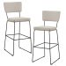 Kit 02 Banquetas Alta Para Cozinha Sala De Jantar Base em Aço Fixa Allana L02 Linho Cru - Lyam Decor