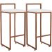 Kit 02 Banquetas Alta Para Cozinha Sala De Jantar Hanna L02 Bronze Corano Branco - Lyam Decor