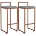 Kit 02 Banquetas Alta Para Cozinha Sala De Jantar Hanna L02 Bronze Corano Cinza - Lyam Decor