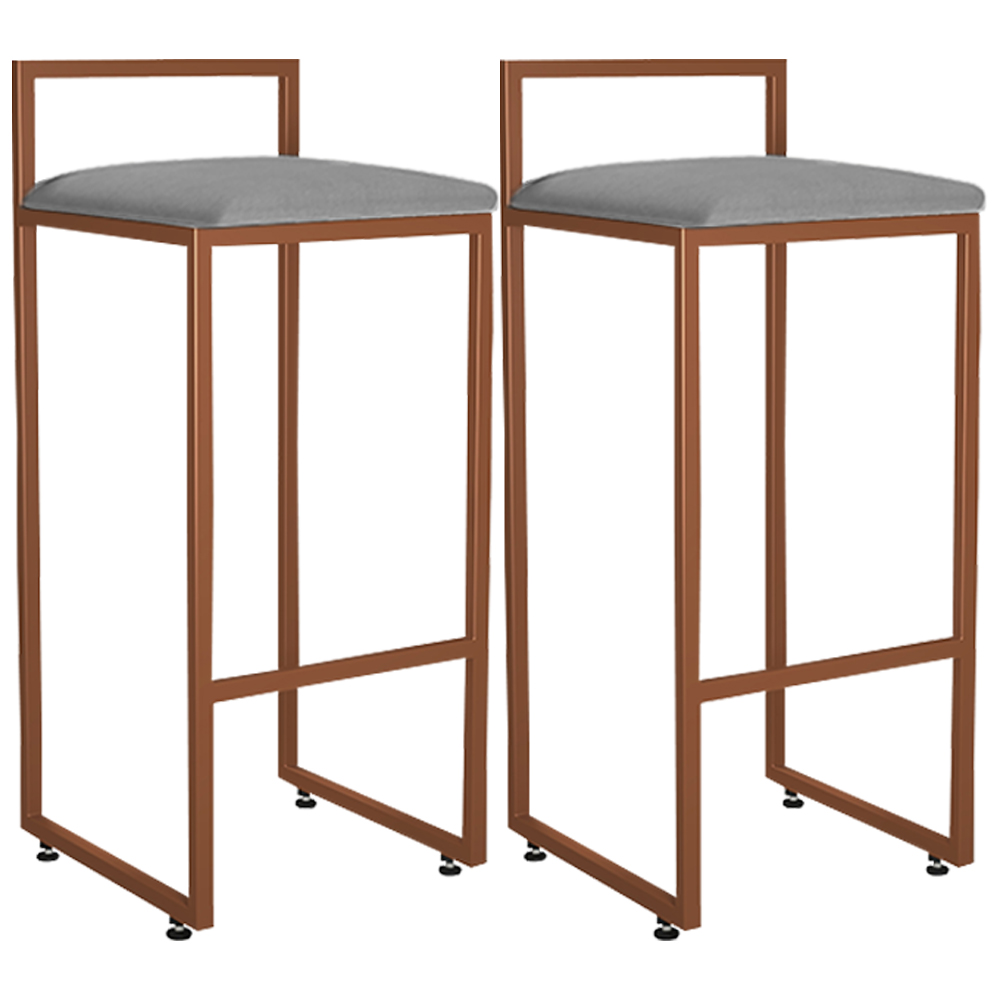 Kit 02 Banquetas Alta Para Cozinha Sala De Jantar Hanna L02 Bronze Corano Cinza - Lyam Decor