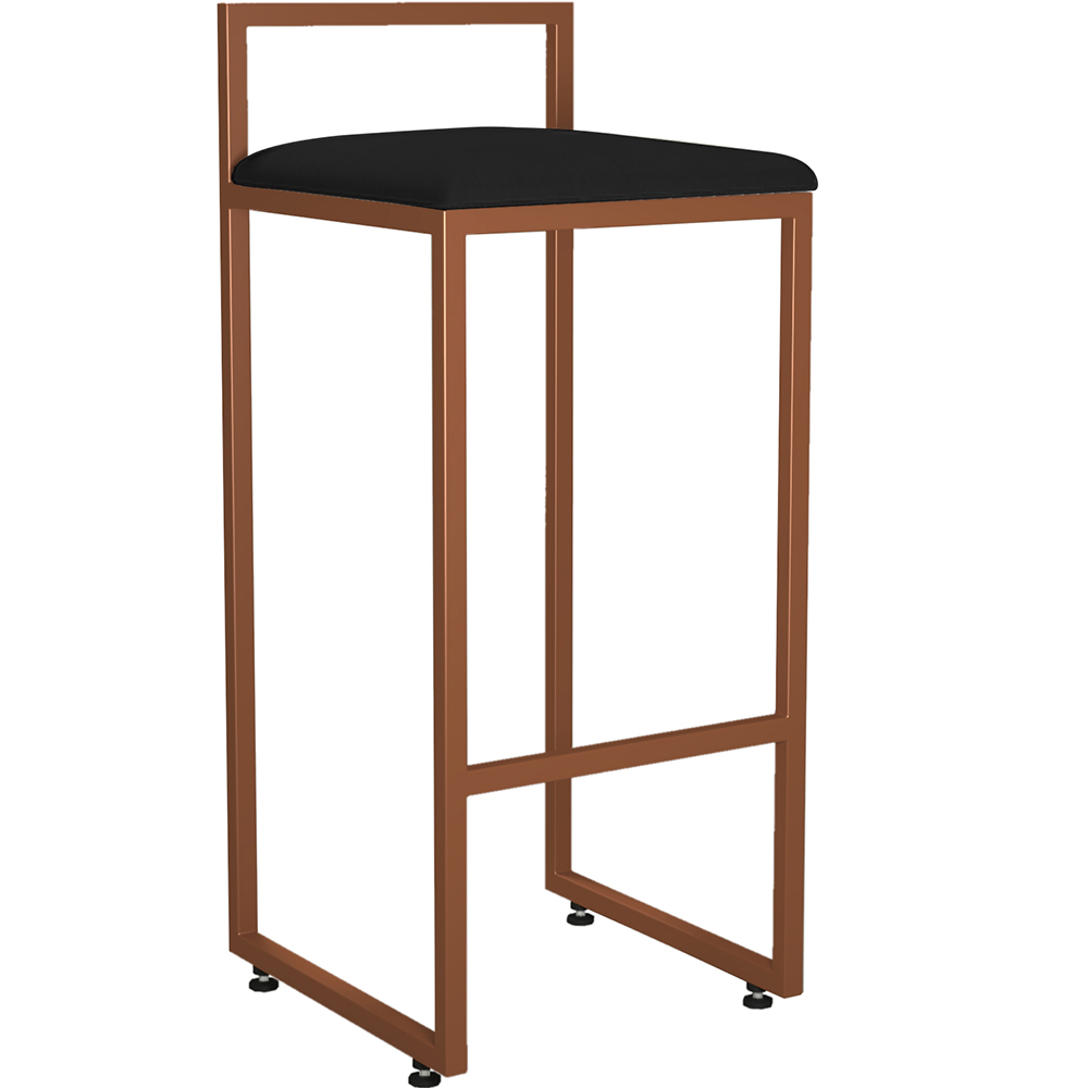 Kit 02 Banquetas Alta Para Cozinha Sala De Jantar Hanna L02 Bronze Corano Preto - Lyam Decor
