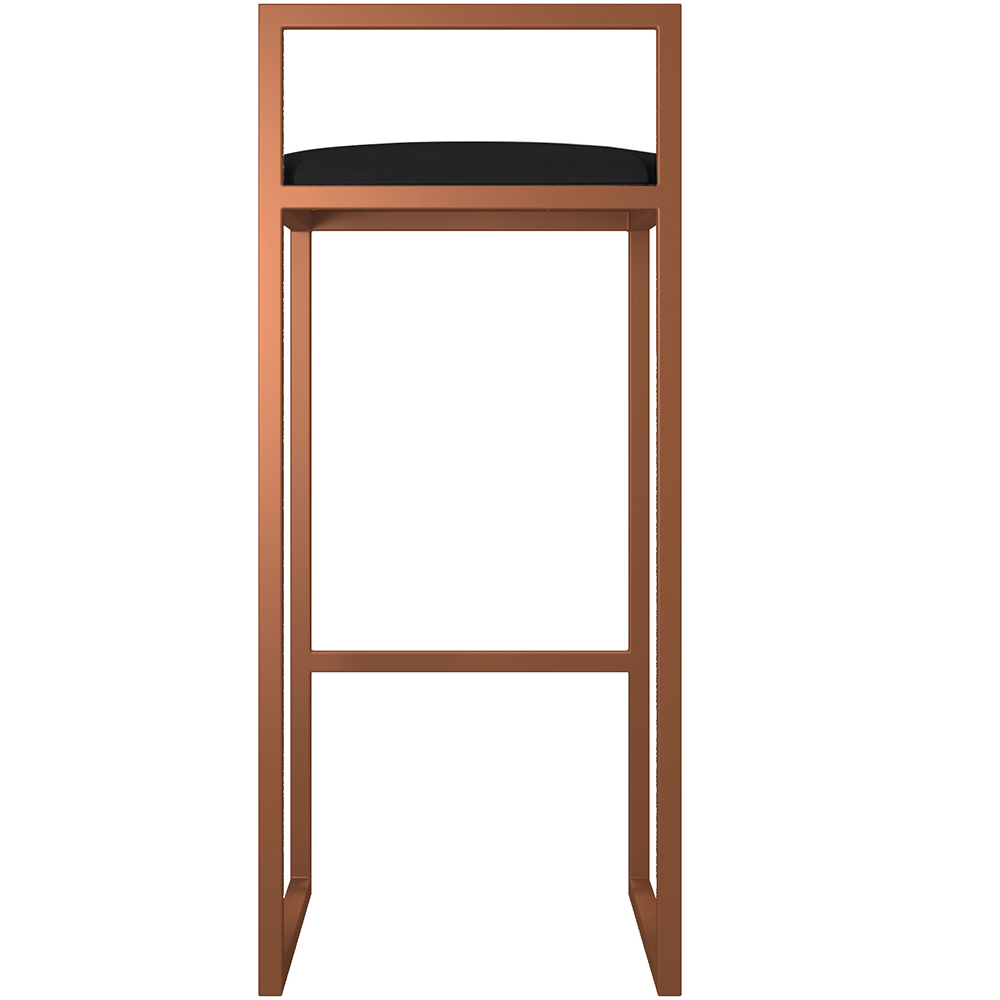 Kit 02 Banquetas Alta Para Cozinha Sala De Jantar Hanna L02 Bronze Corano Preto - Lyam Decor