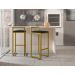 Kit 02 Banquetas Alta Para Cozinha Sala De Jantar Hanna L02 Dourado Corano Preto - Lyam Decor