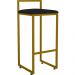 Kit 02 Banquetas Alta Para Cozinha Sala De Jantar Hanna L02 Dourado Corano Preto - Lyam Decor