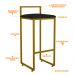 Kit 02 Banquetas Alta Para Cozinha Sala De Jantar Hanna L02 Dourado Corano Preto - Lyam Decor