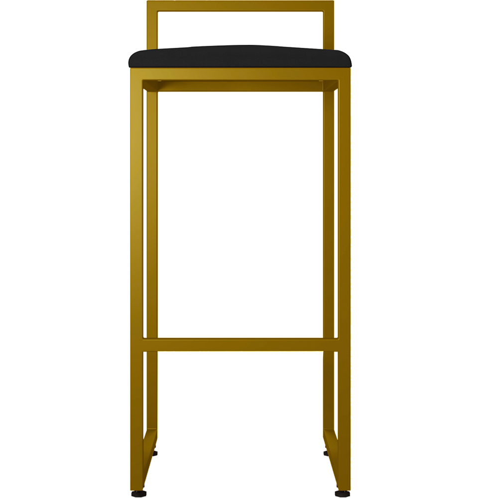 Kit 02 Banquetas Alta Para Cozinha Sala De Jantar Hanna L02 Dourado Corano Preto - Lyam Decor