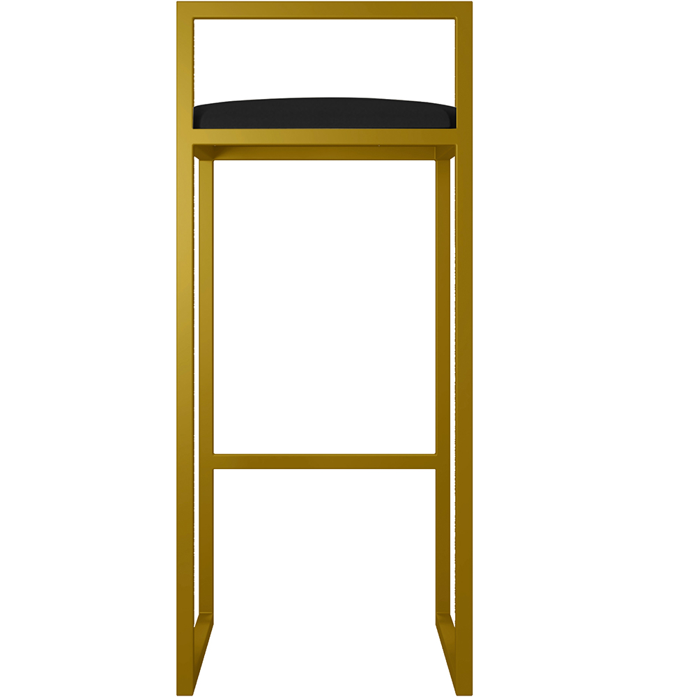 Kit 02 Banquetas Alta Para Cozinha Sala De Jantar Hanna L02 Dourado Corano Preto - Lyam Decor