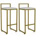 Kit 02 Banquetas Alta Para Cozinha Sala De Jantar Hanna L02 Dourado Linho Cru - Lyam Decor