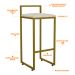 Kit 02 Banquetas Alta Para Cozinha Sala De Jantar Hanna L02 Dourado Linho Cru - Lyam Decor
