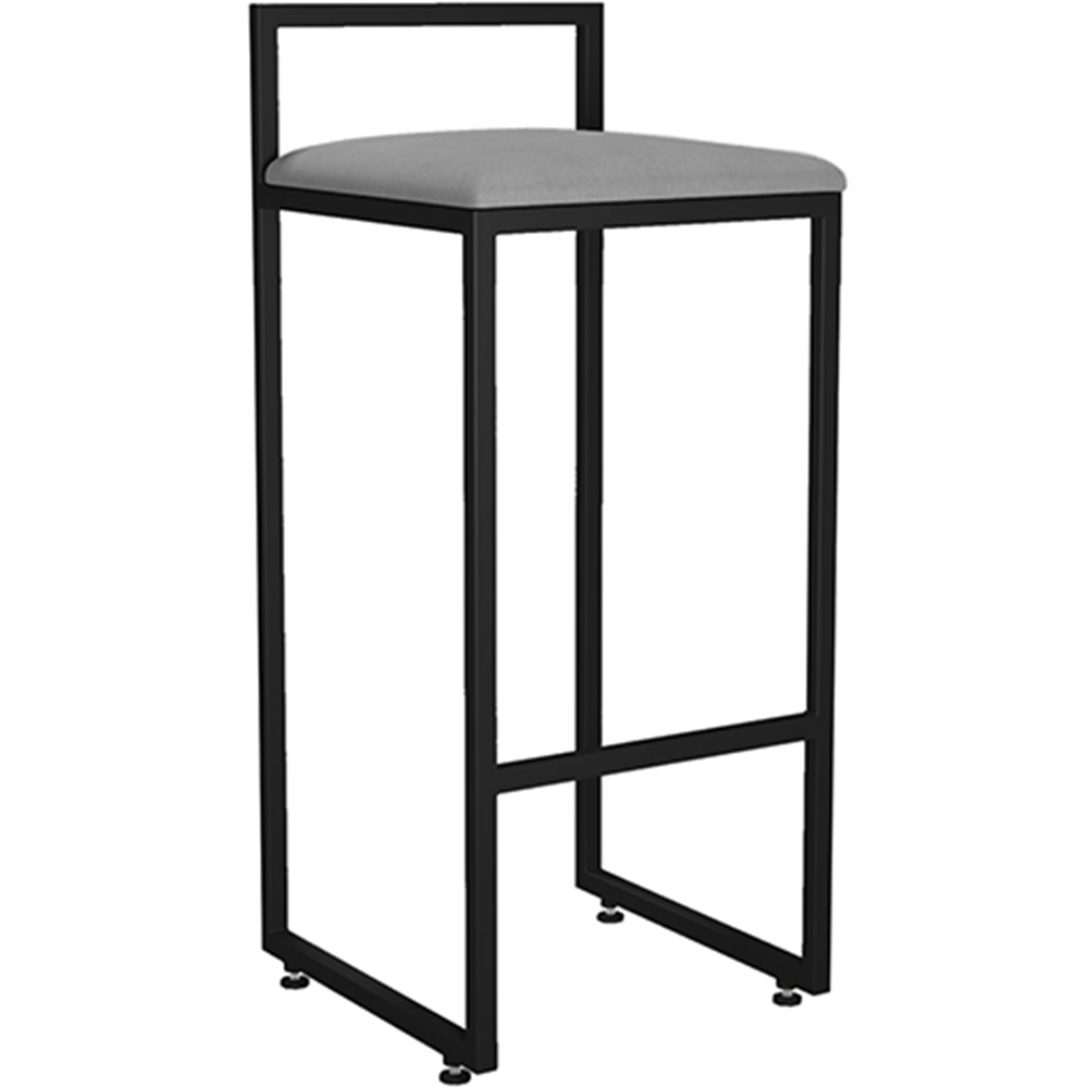 Kit 02 Banquetas Alta Para Cozinha Sala De Jantar Hanna L02 Preto Corano Cinza - Lyam Decor