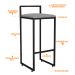 Kit 02 Banquetas Alta Para Cozinha Sala De Jantar Hanna L02 Preto Corano Cinza - Lyam Decor