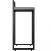 Kit 02 Banquetas Alta Para Cozinha Sala De Jantar Hanna L02 Preto Corano Cinza - Lyam Decor
