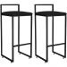 Kit 02 Banquetas Alta Para Cozinha Sala De Jantar Hanna L02 Preto Corano Preto - Lyam Decor