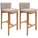 Kit 02 Banquetas Alta Para Cozinha Sala de Jantar Bar Dara L02 Bouclê Creme - Lyam Decor