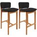 Kit 02 Banquetas Alta Para Cozinha Sala de Jantar Bar Dara L02 Linho Chumbo - Lyam Decor