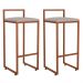 Kit 02 Banquetas Alta Para Cozinha Sala de Jantar Hanna L02 Bronze Linho Bege - Lyam Decor