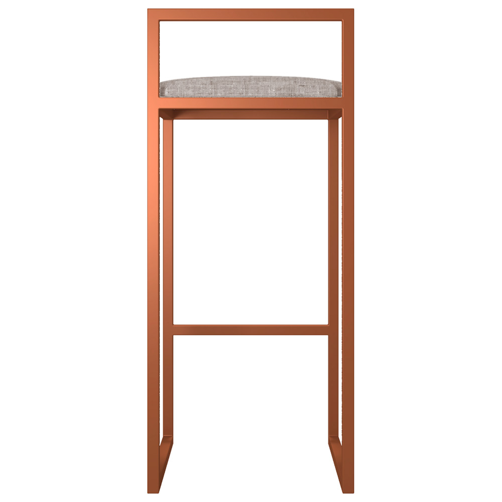 Kit 02 Banquetas Alta Para Cozinha Sala de Jantar Hanna L02 Bronze Linho Bege - Lyam Decor