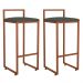 Kit 02 Banquetas Alta Para Cozinha Sala de Jantar Hanna L02 Bronze Linho Chumbo - Lyam Decor