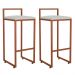 Kit 02 Banquetas Alta Para Cozinha Sala de Jantar Hanna L02 Bronze Linho Cinza - Lyam Decor