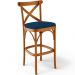 Kit 02 Banquetas Altas Cozinha Bancada Bar Sala Jantar Estofada Ávila L02 Suede Azul Marinho - Lyam