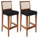 Kit 02 Banquetas Altas Cozinha Sala De Jantar Encosto Tela Branco Zion L02 Facto Preto - Lyam Decor