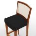 Kit 02 Banquetas Altas Cozinha Sala De Jantar Encosto Tela Branco Zion L02 Facto Preto - Lyam Decor
