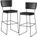 Kit 02 Banquetas Altas Cozinha Sala Jantar Base Em Aço Fixa Allana L02 Couríssimo Preto - Lyam Decor