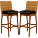 Kit 02 Banquetas Altas Cozinha Sala Jantar Fixa Mila L02 Couríssimo Whisky Couríssimo Preto - Lyam Decor