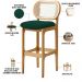 Kit 02 Banquetas Altas Para Cozinha Bancada Sala Tela Betta Fixa L02 Bouclê Verde - Lyam